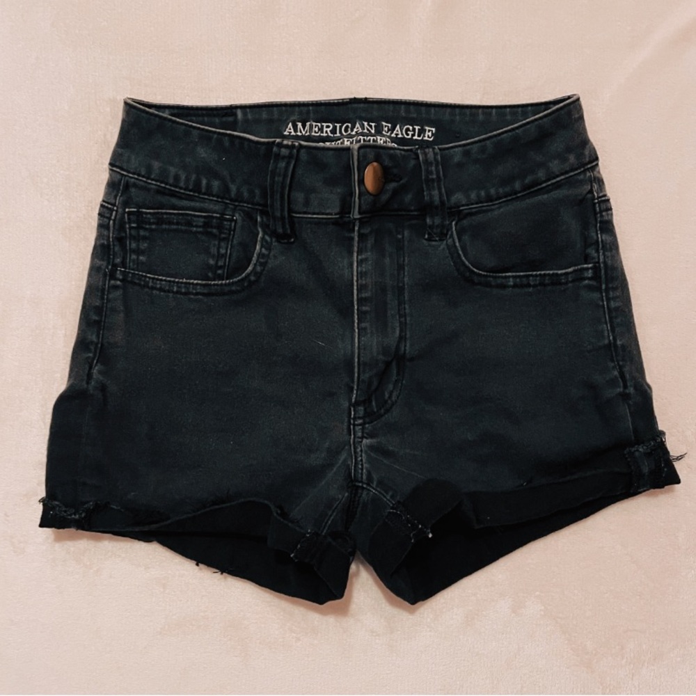 American Eagle black high rise shorts